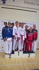 Joukkuekultaa. Joukkueessa kadettina Miikka ja junnuina Miska ja Nurmijärvelta vahvistuksena oleva Tuomas Suur-inkeroinen